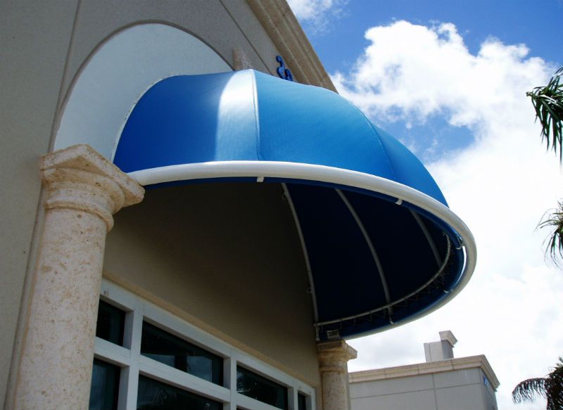 Commercial Awnings – retail – dome style with double front pipe – Miami Awning (3)