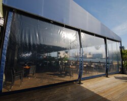 Custom Canopy & Roll-down Curtains - Waterclub Restaurant miami-awning-commercial-canopy-with-rollercurtains-for-restaurant-waterclub